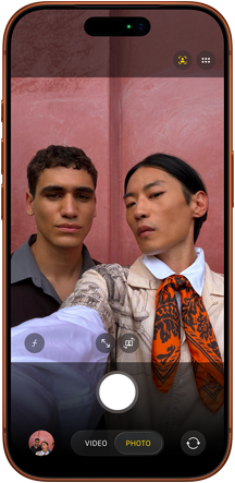 iPhone 17 Pro, front exterior, Centre Stage for photos feature