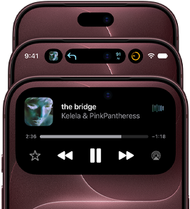 3 iPhone 18 Pros in Burgundy fanned out to show Dynamic Island in different modes: off, minimised, maximised