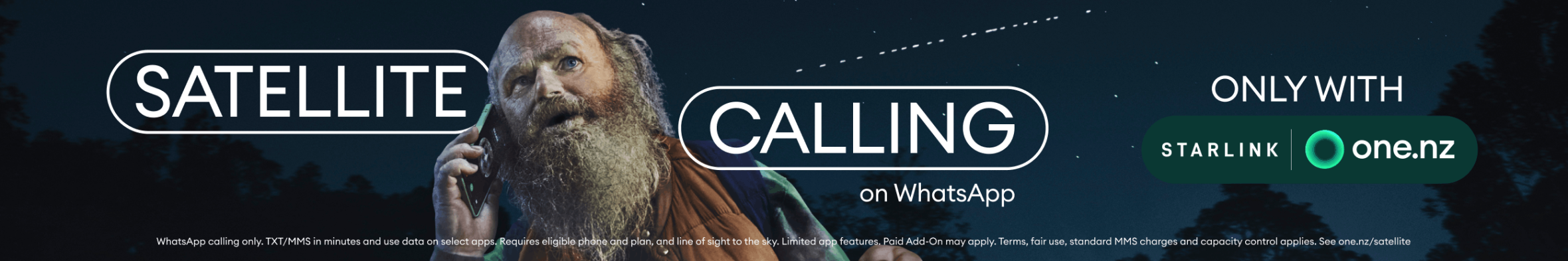 Satellite calling on WhatsApp - only with Starlink and one.nz