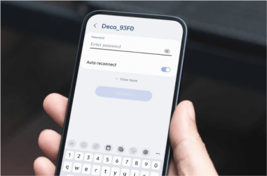 Smartphone displaying WiFi login on its screen