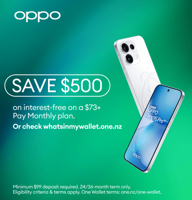 OPPO Reno16 Pro. Save $500 on interest-free on a $73+ Pay Monthly plan.