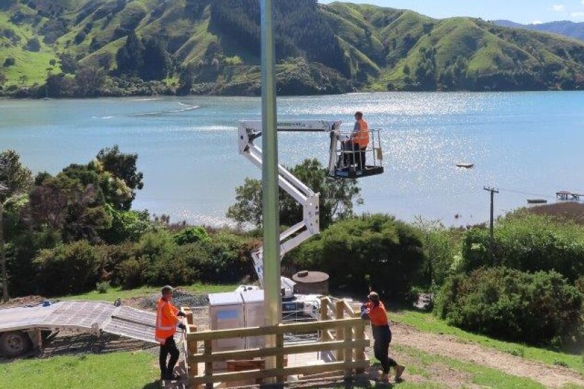 Cell Tower equipment upfrade in progress.