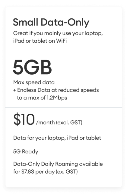 Small Data Only plan with 5GB.