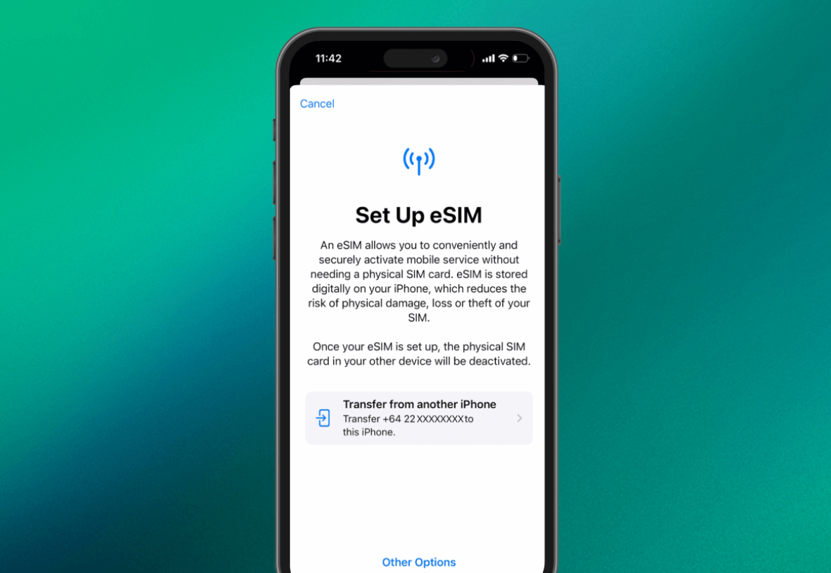 Step 2 of eSIM Quick Transfer on iPhone.