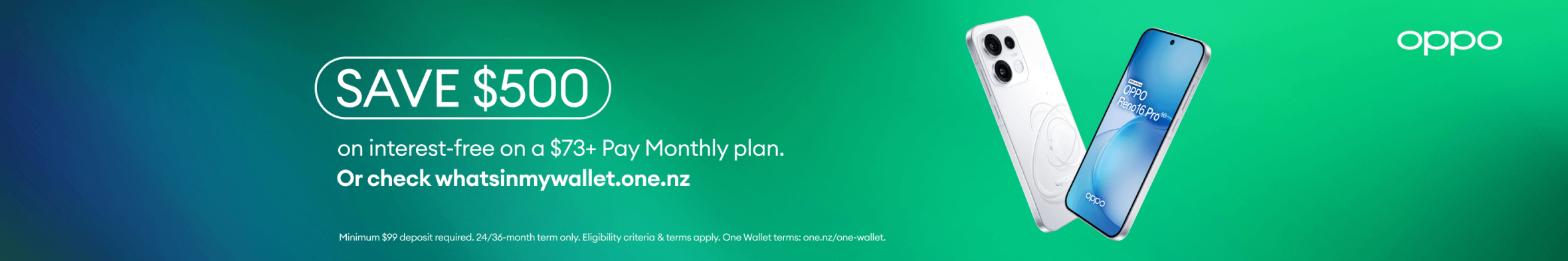 OPPO Reno16 Pro. Save $500 on interest-free on a $73+ Pay Monthly plan.