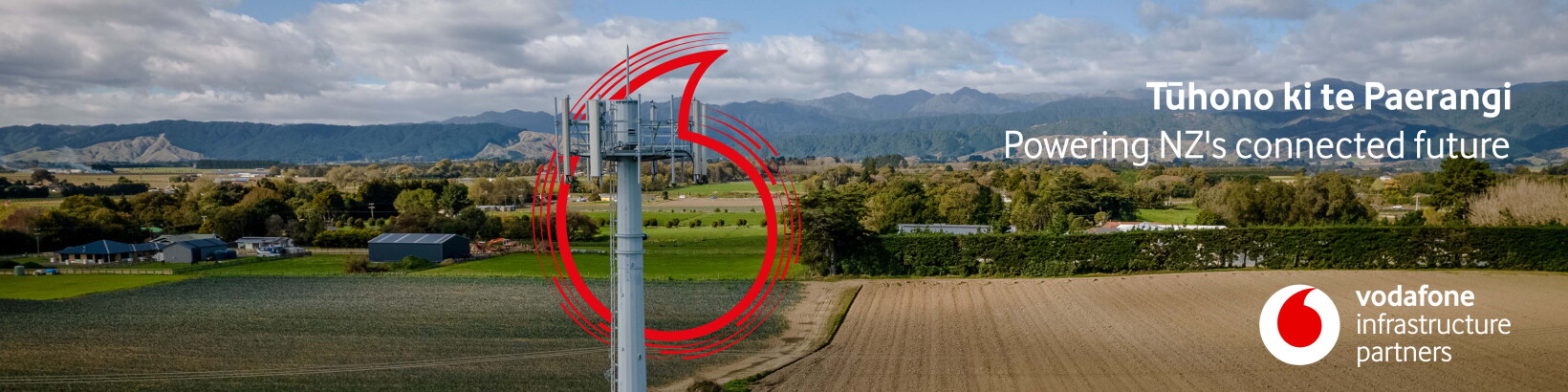 A 5G cell tower in a rural location.