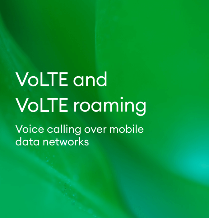 VoLTE and VoLTE roaming.