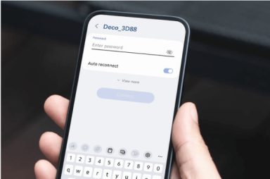 Smartphone displaying WiFi login on its screen