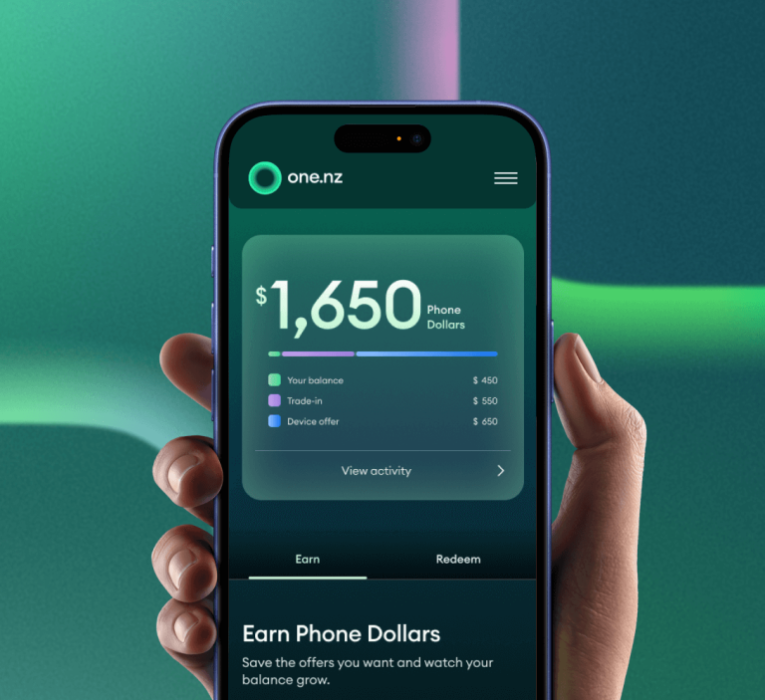 $1,650 Phone Dollars shown in One NZ's App.