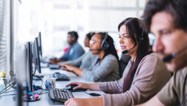 People working in a call centre