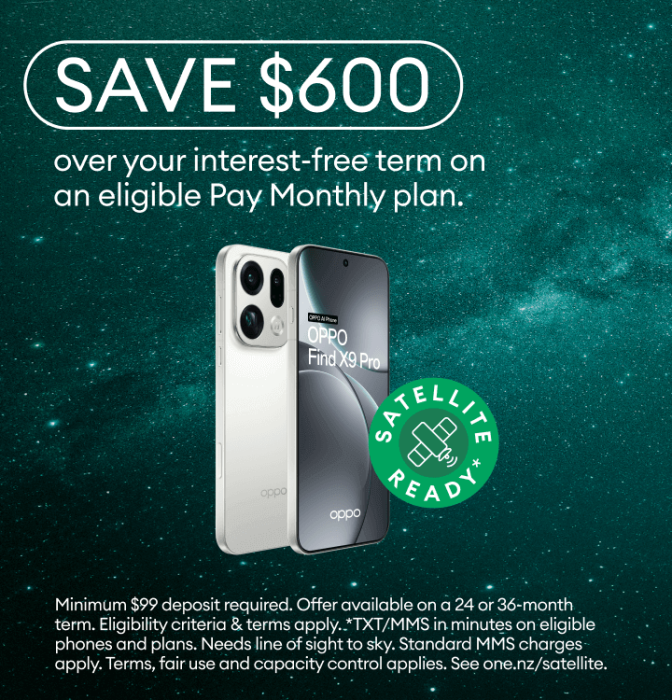 OPPO Find X9 Pro - Save $600 over your interest‑free term on an eligible Pay Monthly plan.