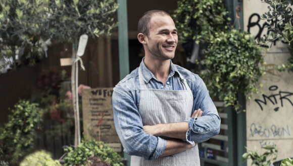 Chef in a garden