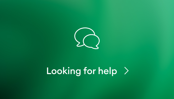 Speech bubbles with Looking for help text
