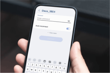 Smartphone displaying WiFi login on its screen