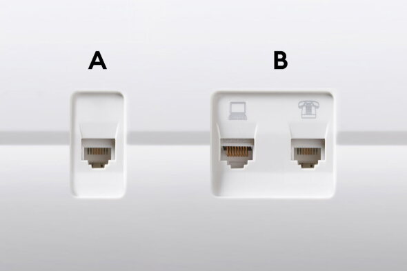 Socket type A has one hole and socket type B has 2 holes
