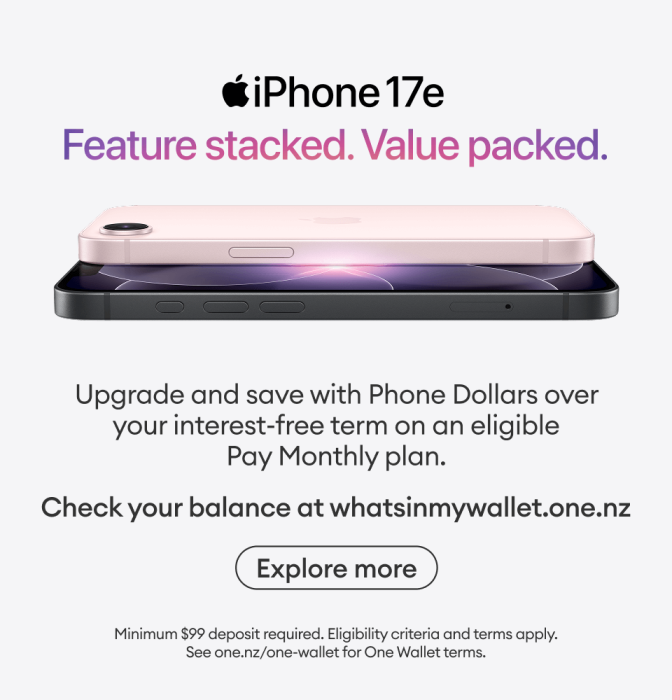 iPhone 17e. Feature stacked. Value packer. Explore more.