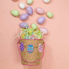 easter basket with eggs