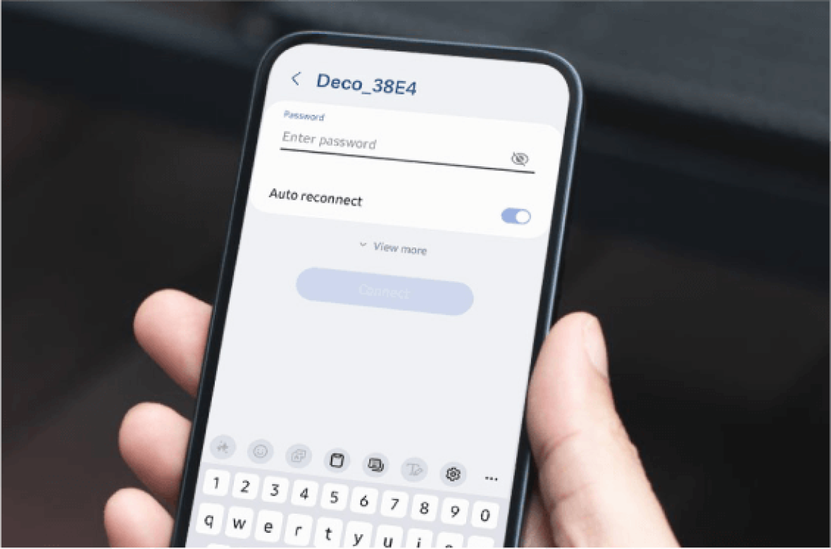 Smartphone displaying WiFi login on its screen