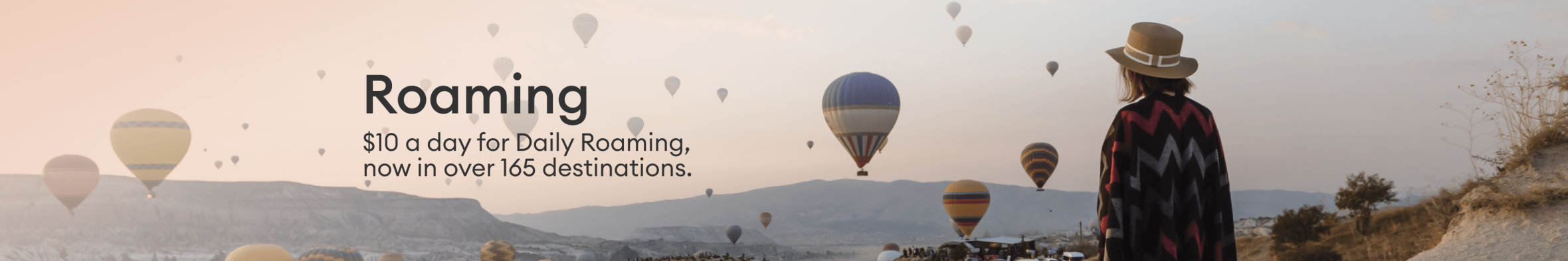 Roaming - $10 a day for Daily Roaming, now in over 165 destinations.
