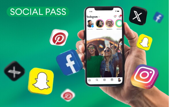 Our Social Pass for Instagram, Facebook, Snapchat, and more social apps.