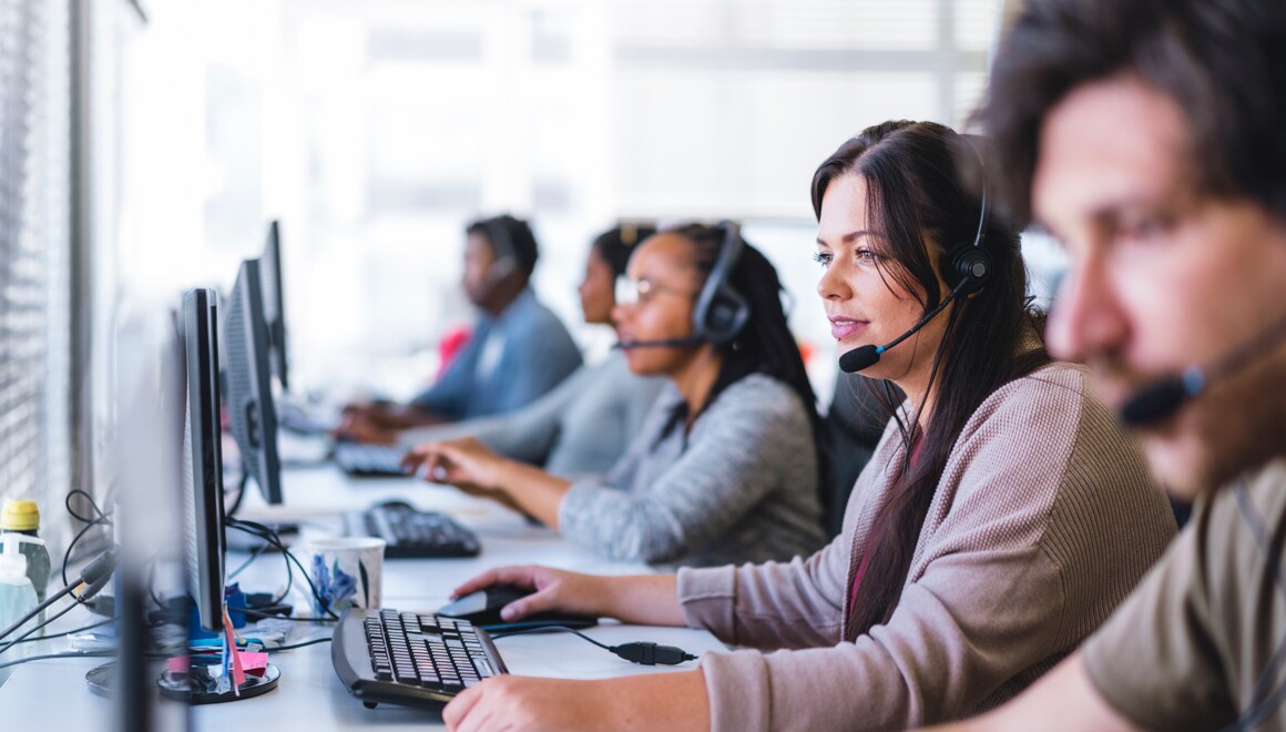 People working in a call centre