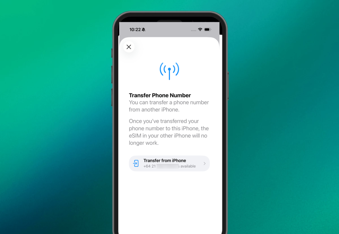 Step 2 of eSIM Quick Transfer on iPhone.