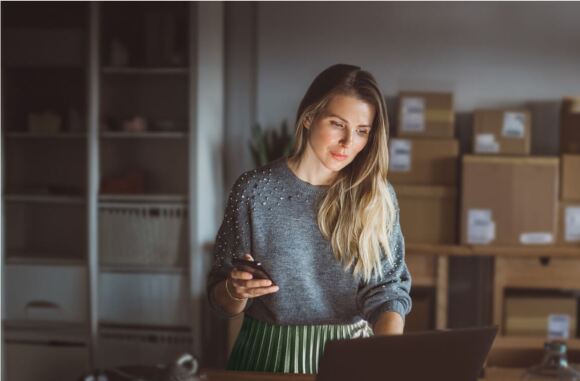 woman with long hair smiling