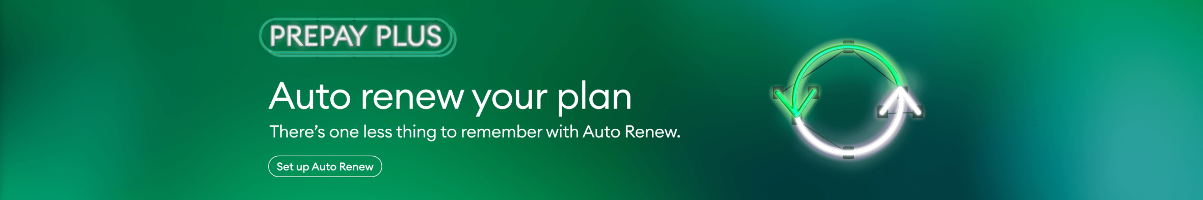 Preplay Plus. Auto renew your plan. There's one less thing to remember with Auto Renew.