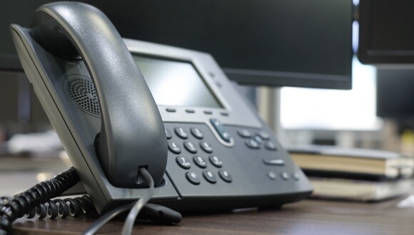 SIP phone on a desk