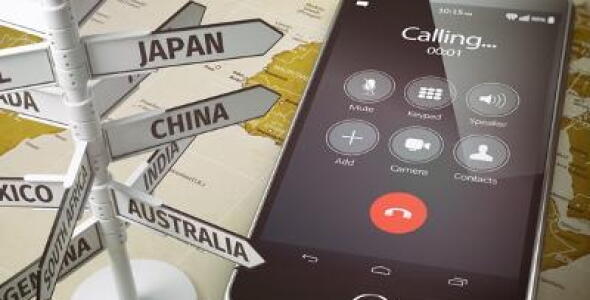 Samsung mobile next to flag post