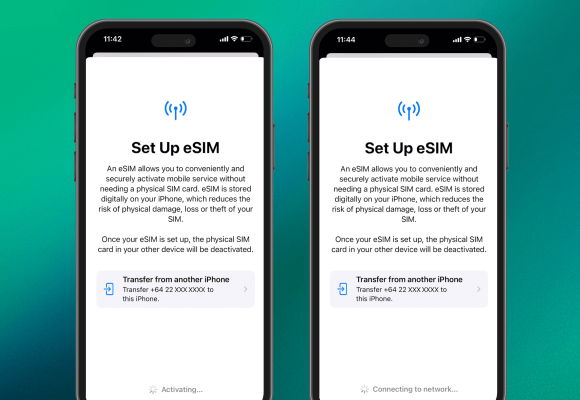 Step 4 of eSIM Quick Transfer on Apple from your previous iPhone to your new one.
