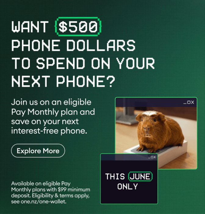 Want $500 phone dollars to spend on your next phone? Join us on an eligible Pay Monthly plan and save on your next interest-free phone.