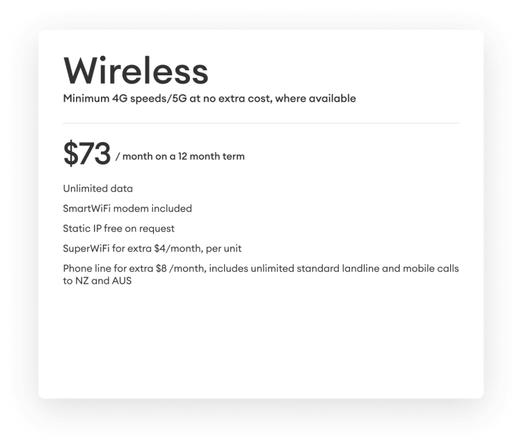 Wireless Broadband for Business. At $73 per month.