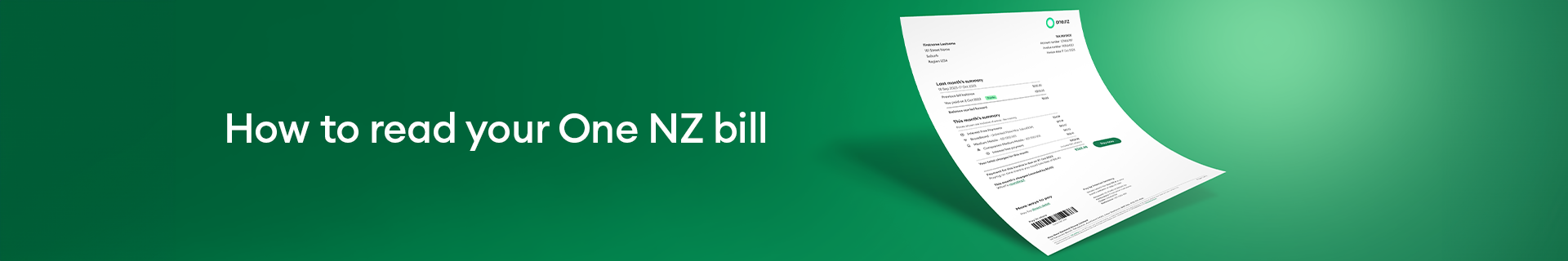 How to read your One NZ bill