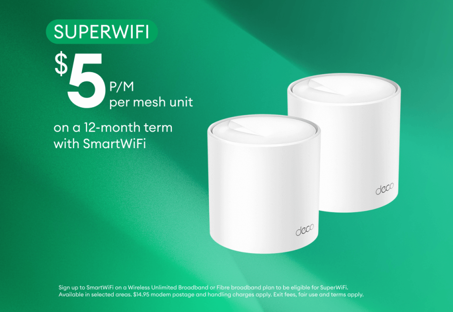 SuperWiFi $5 per month per mesh unit on a 12 months terms with SmartWiFi