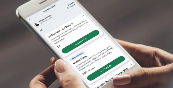 Screenshot of add-ons on my one nz app