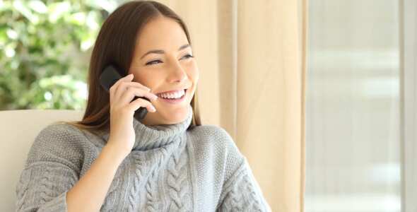 Person talking on the phone.